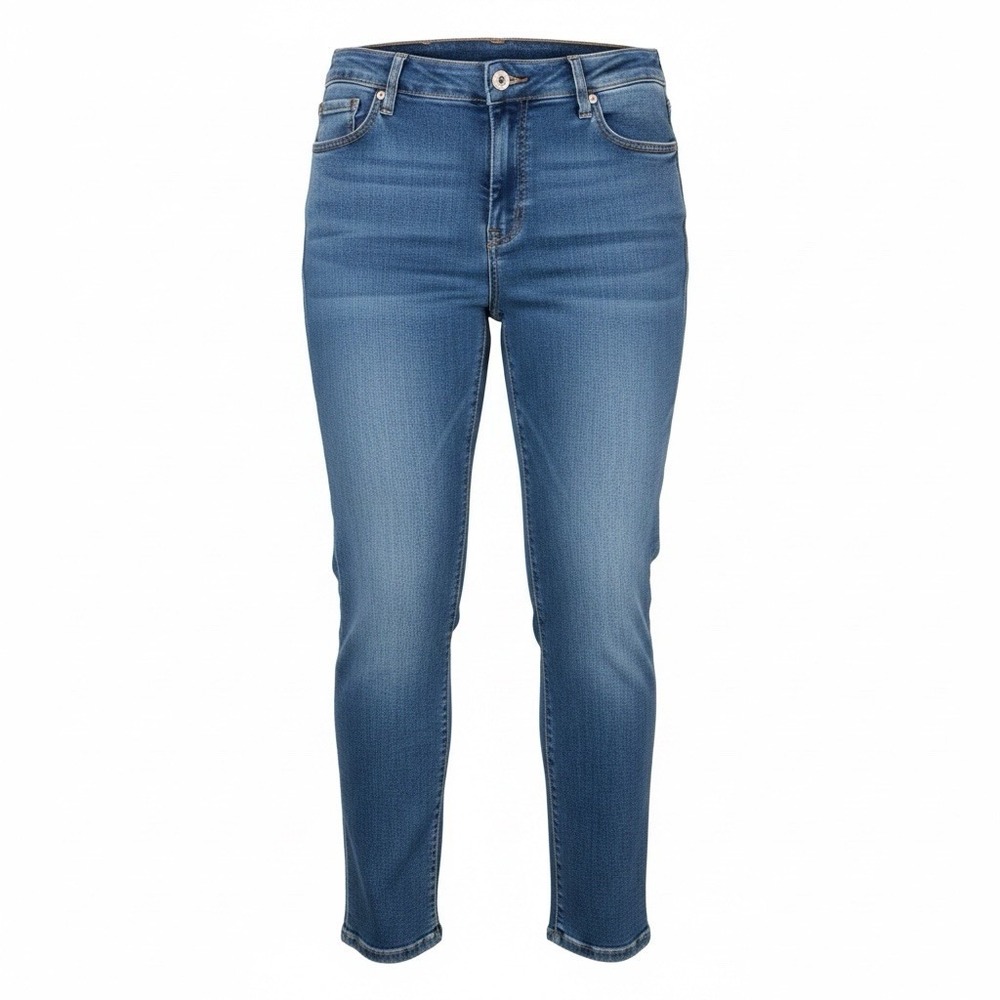 Bandolino Amy Straight Leg Ankle Jeans Womens 18 Blue Stretch High Rise Denim